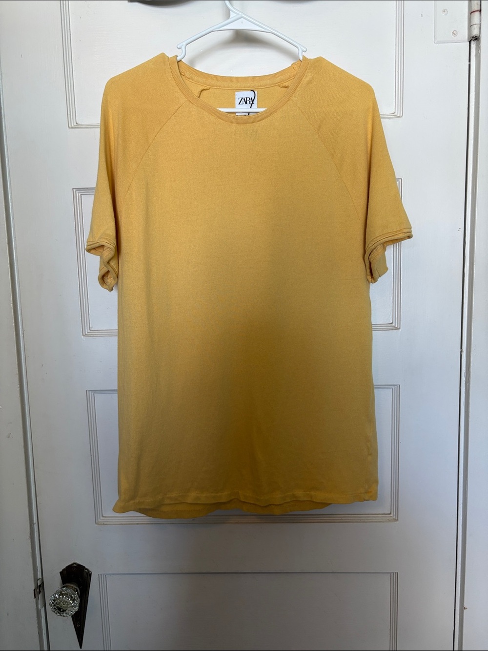 Zara Women’s Mustard Yellow Crew Neck Knit Top Size L